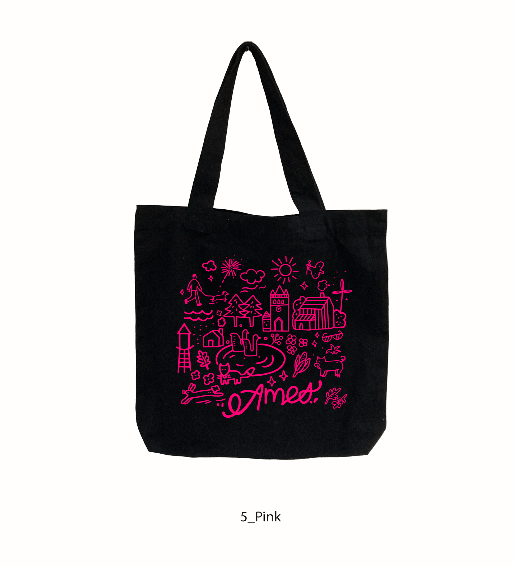 Ames City Canvas Tote Bag (White bag + color font options) –  Blossomdaystudio